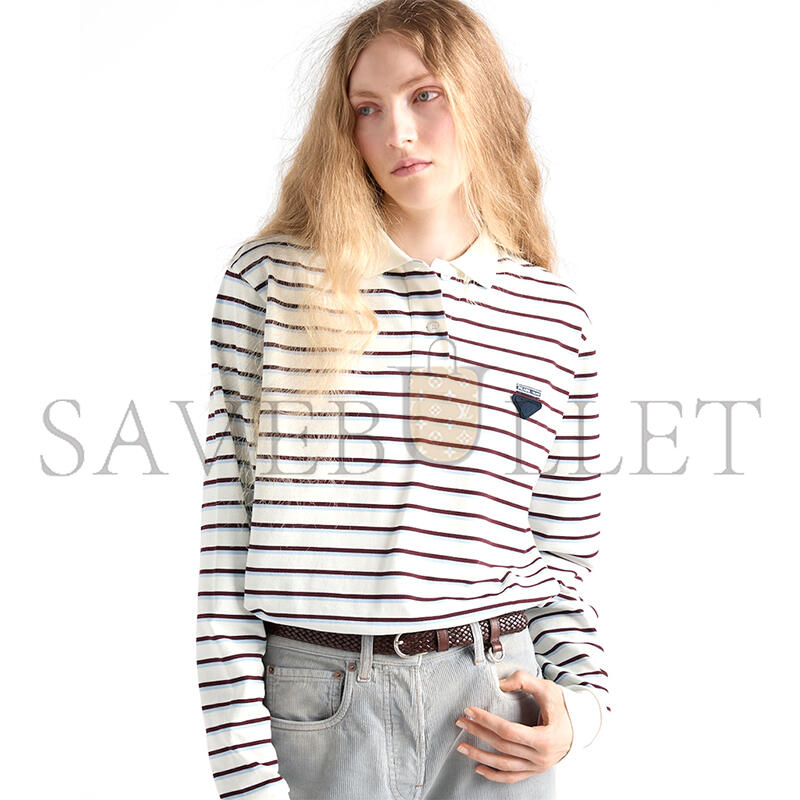 PRADA STRIPED PIQUÉ POLO SHIRT 39608